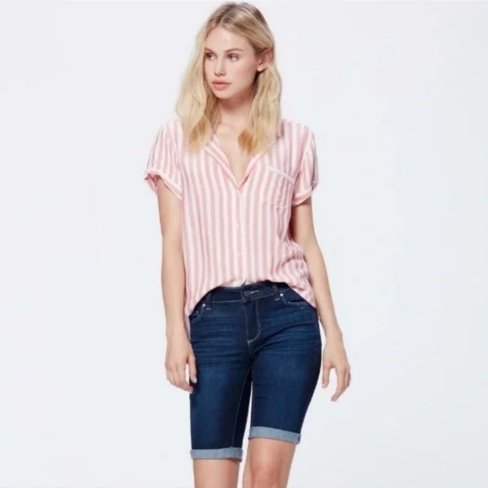 PAIGE Denim Bermuda Jax Knee Shorts